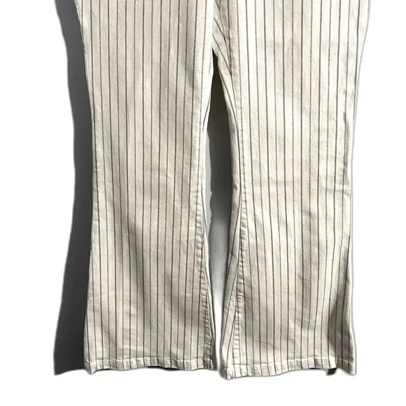 Chelsea & Violet Flare Leg Bell Bottom Jeans White Striped Size 31 Waist - Picture 4 of 9